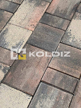 Тротуарная плитка Колдиз Ривьера Колор микс Оникс Коралловый